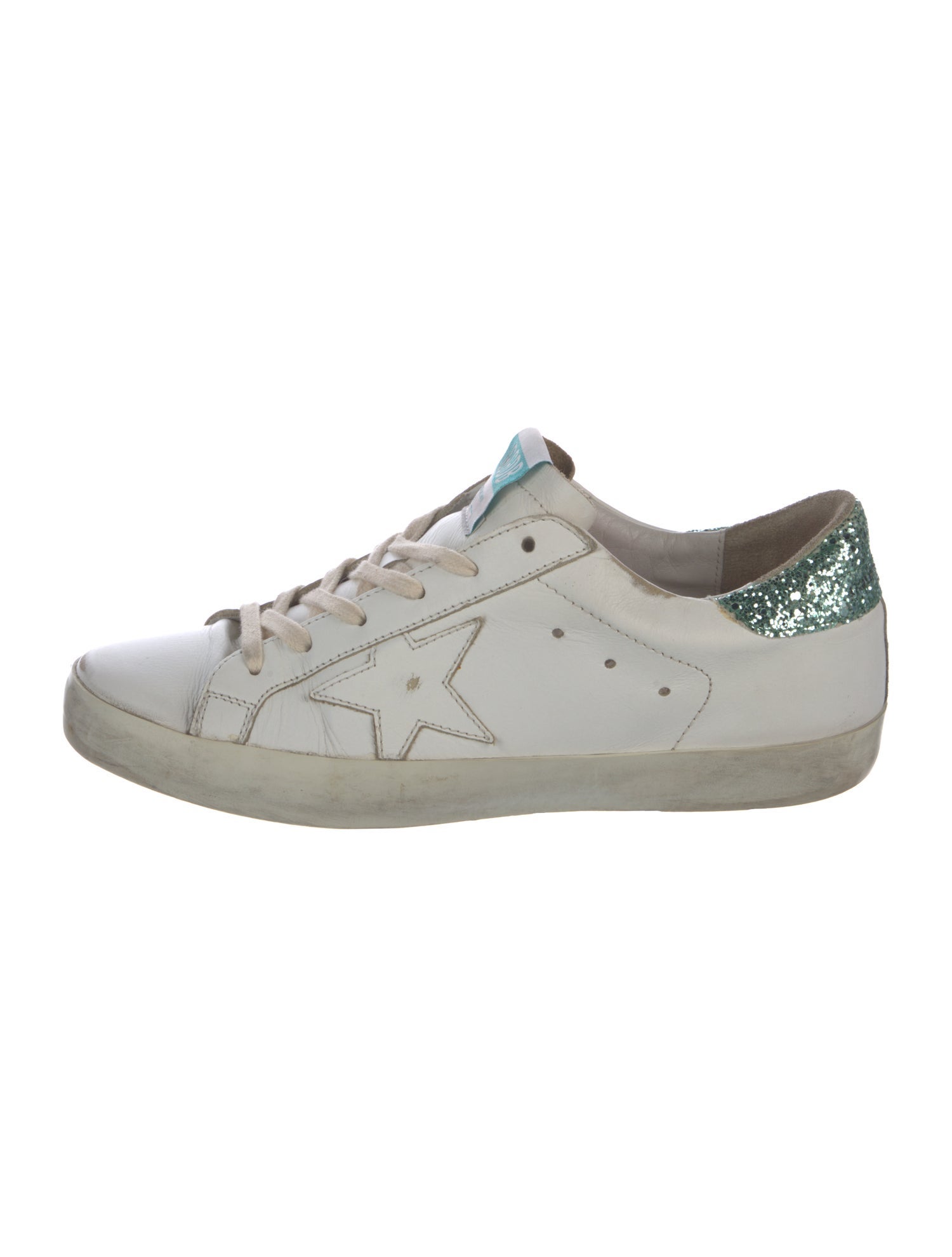 Golden Goose Leather Glitter Accents Sneakers
