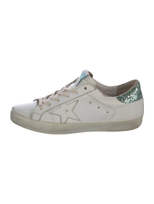 Golden Goose Leather Glitter Accents Sneakers