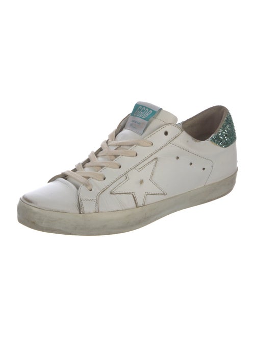 Golden Goose Leather Glitter Accents Sneakers