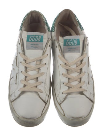 Golden Goose Leather Glitter Accents Sneakers