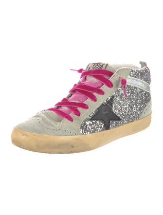 Golden Goose Suede Colorblock Pattern Sneakers