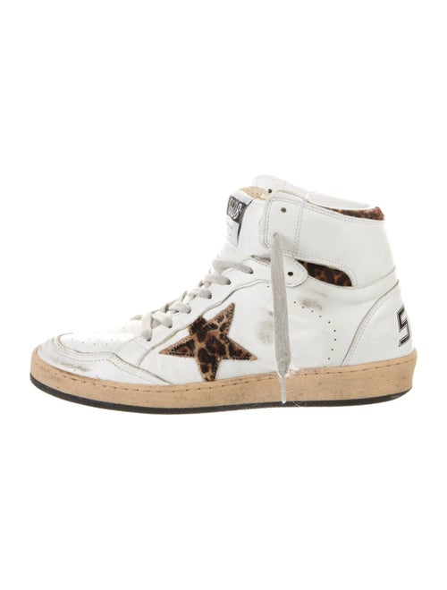 Golden Goose Leather Animal Print Sneakers