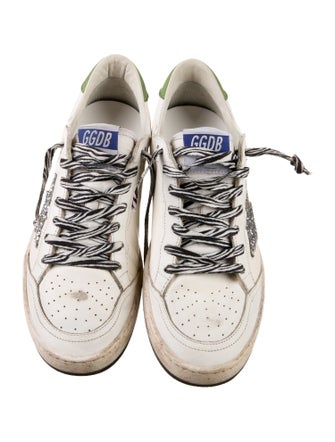 Golden Goose Leather Glitter Accents Sneakers
