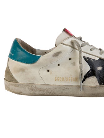 Golden Goose Leather Colorblock Pattern Sneakers