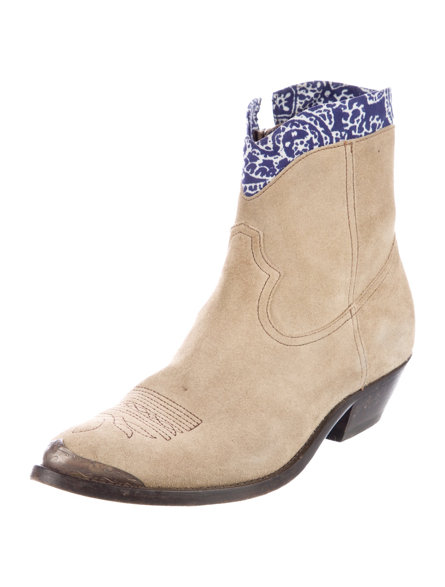 Golden Goose Suede Western Boots