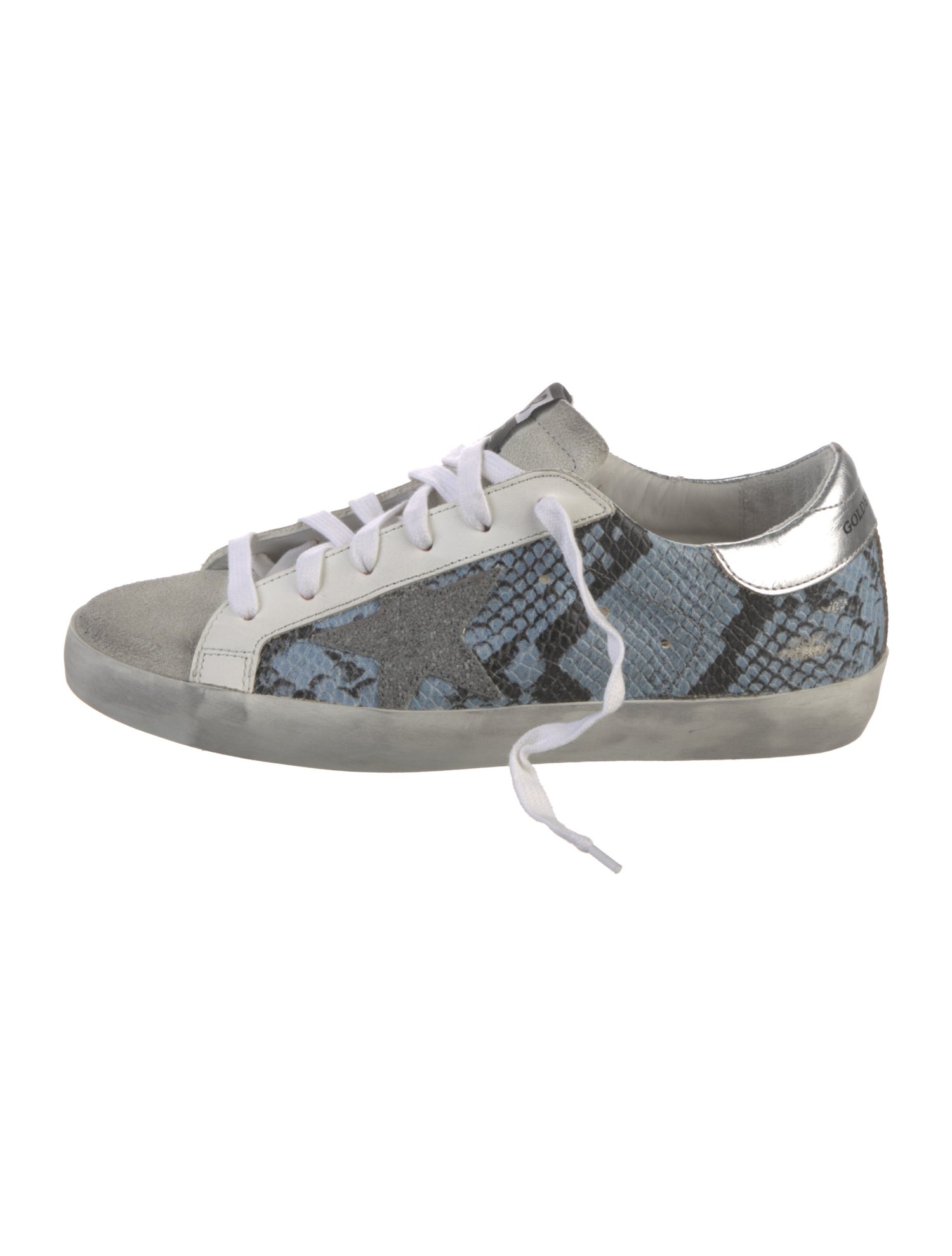 Golden Goose Leather Colorblock Pattern Sneakers