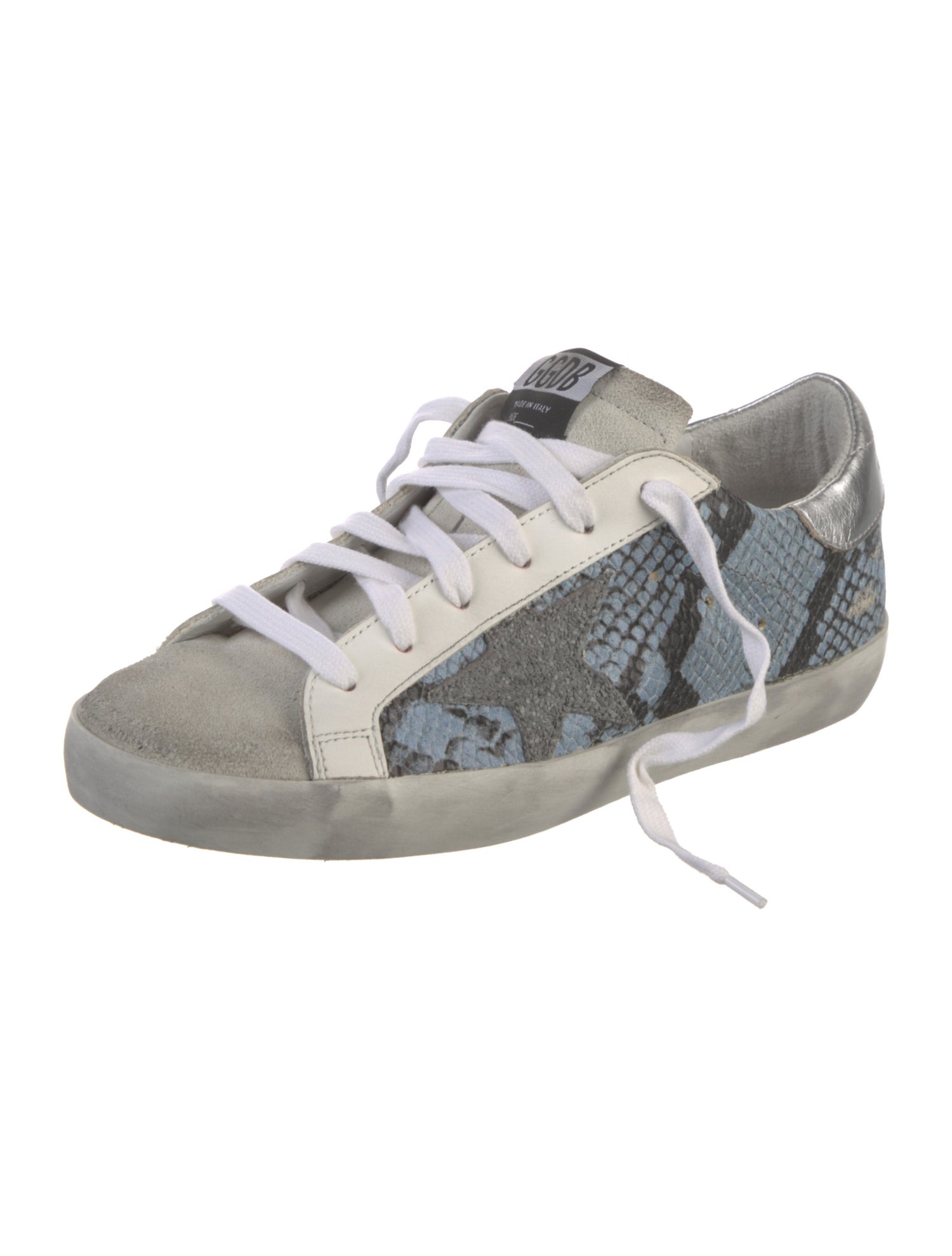 Golden Goose Leather Colorblock Pattern Sneakers
