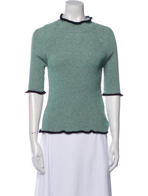 Golden Goose Mock Neck Three-Quarter Sleeve Sweatshirt