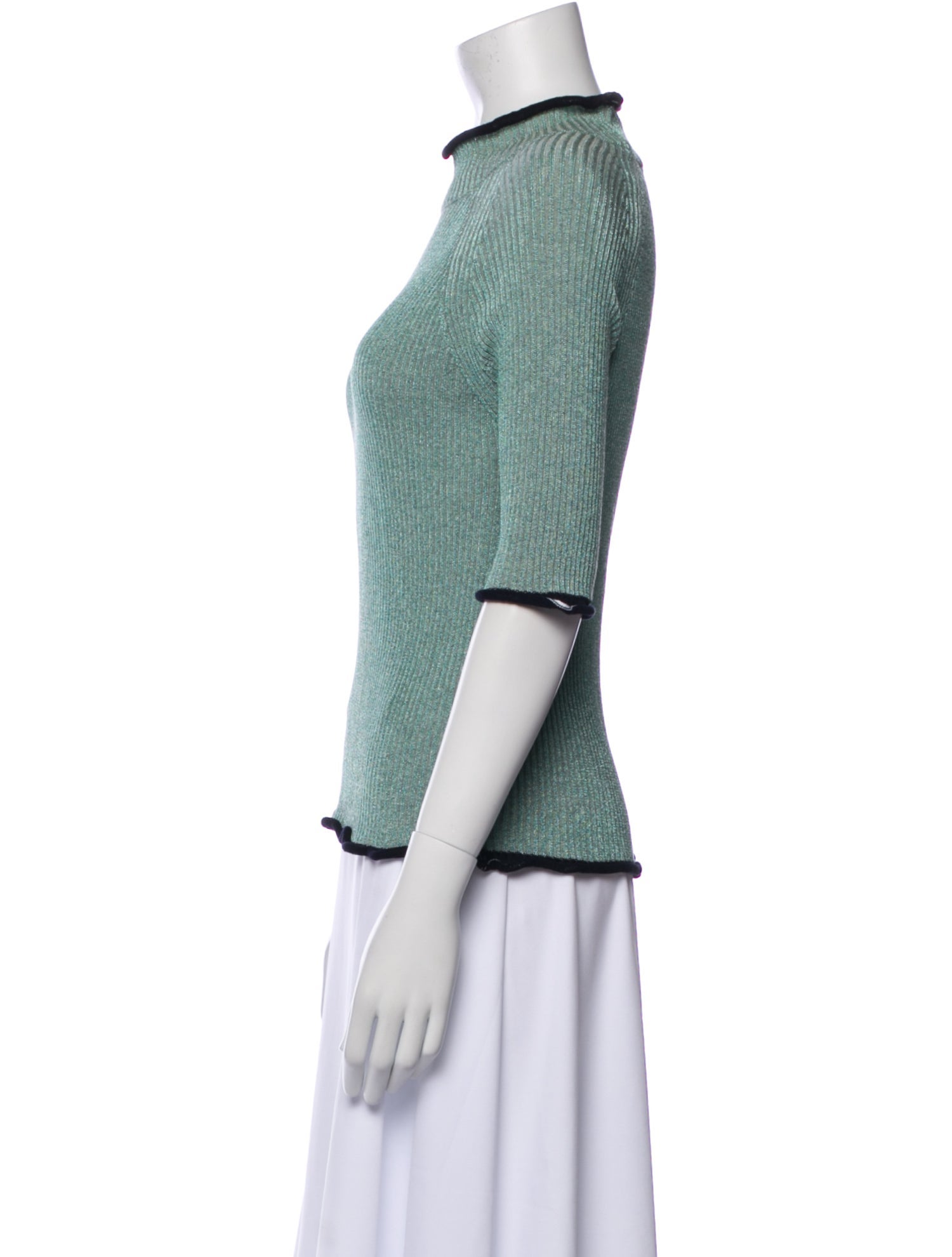 Golden Goose Mock Neck Three-Quarter Sleeve Sweatshirt