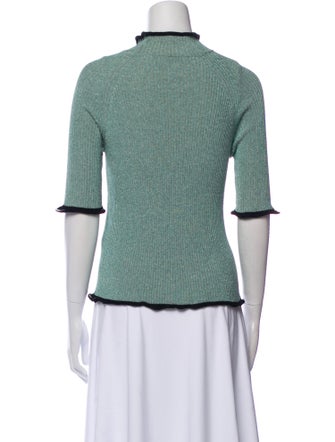 Golden Goose Mock Neck Three-Quarter Sleeve Sweatshirt