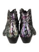 Golden Goose Leather Animal Print Western Boots