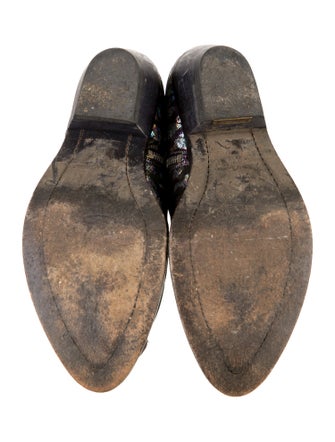 Golden Goose Leather Animal Print Western Boots