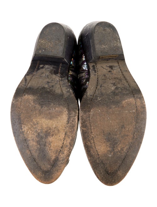 Golden Goose Leather Animal Print Western Boots