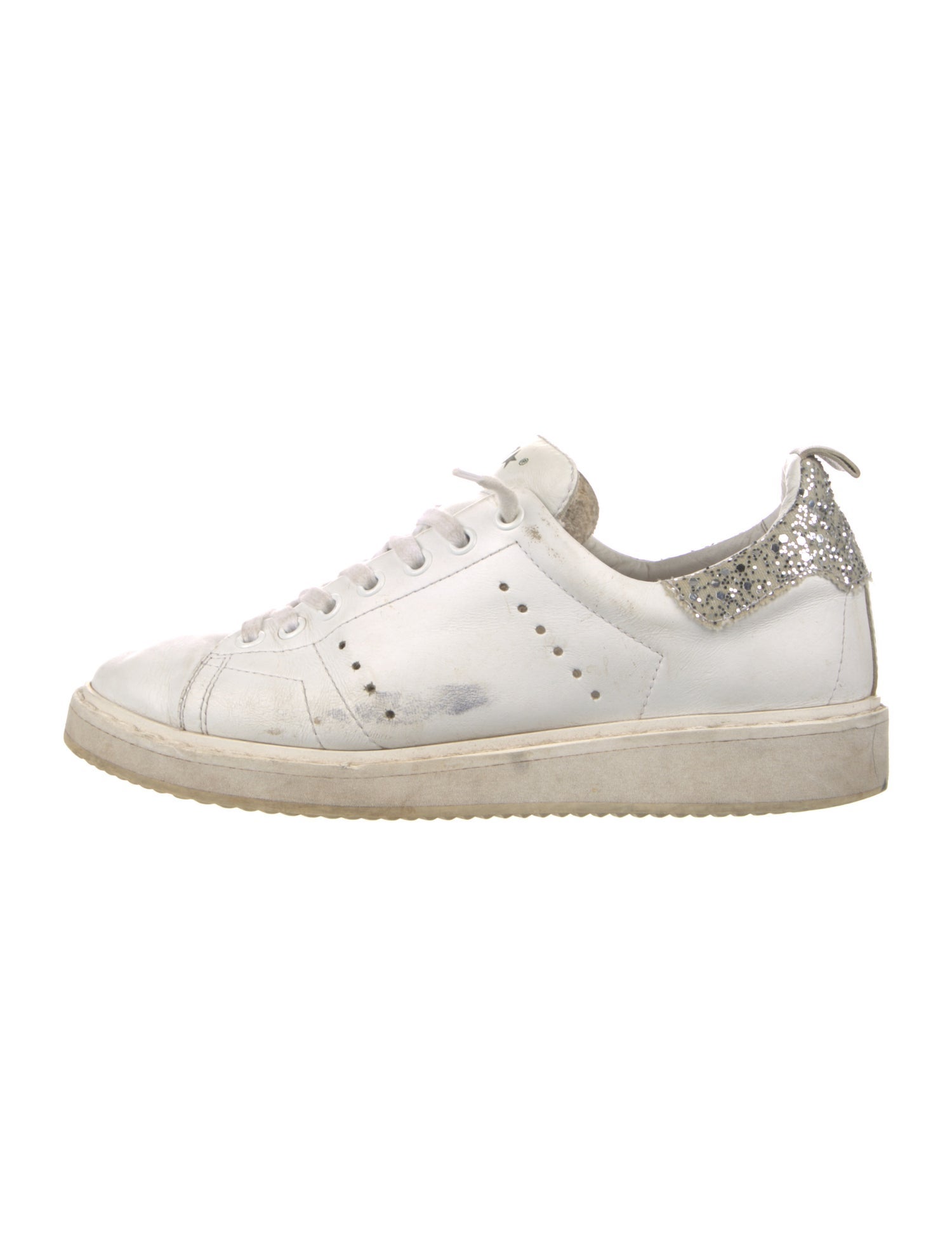 Golden Goose Leather Colorblock Pattern Sneakers