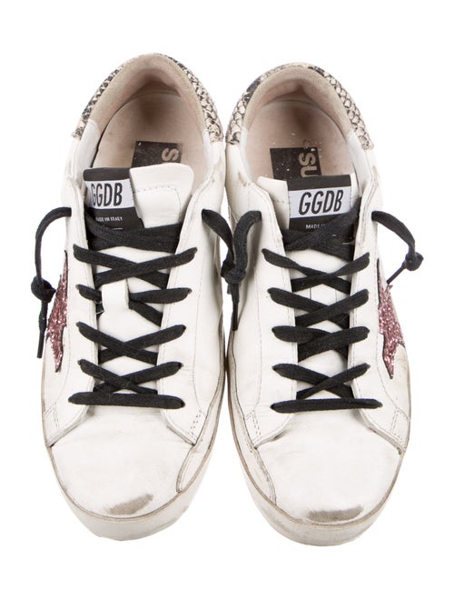 Golden Goose Leather Animal Print Sneakers