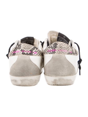 Golden Goose Leather Animal Print Sneakers