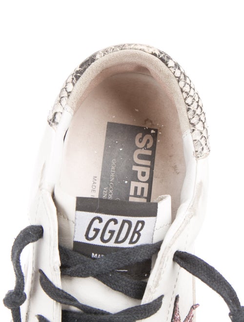 Golden Goose Leather Animal Print Sneakers