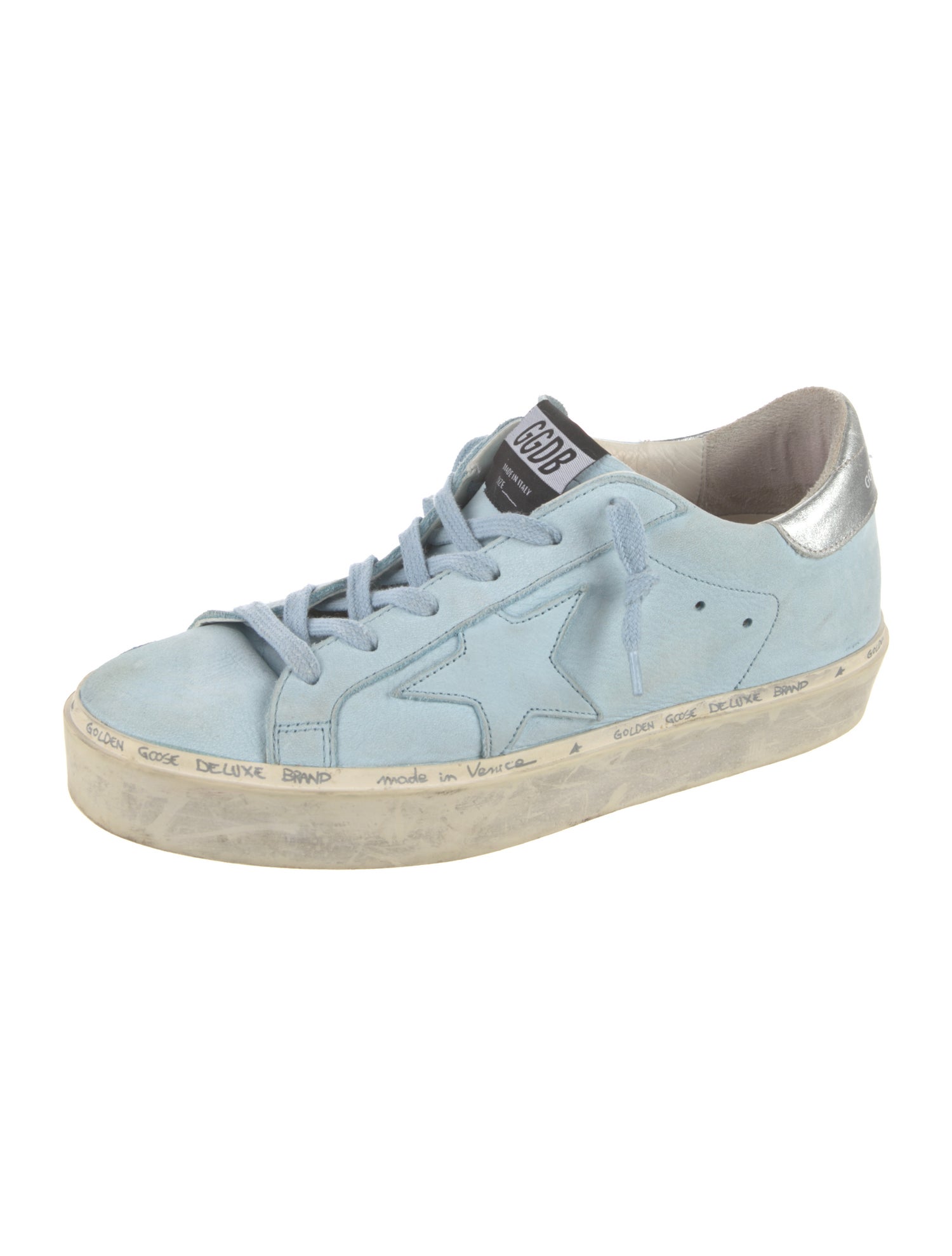 Golden Goose Suede Colorblock Pattern Sneakers