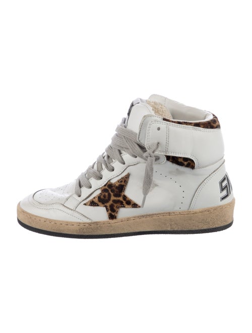 Golden Goose Leather Animal Print Chunky Sneakers