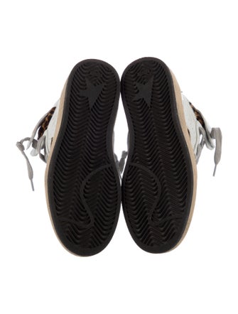 Golden Goose Leather Animal Print Chunky Sneakers