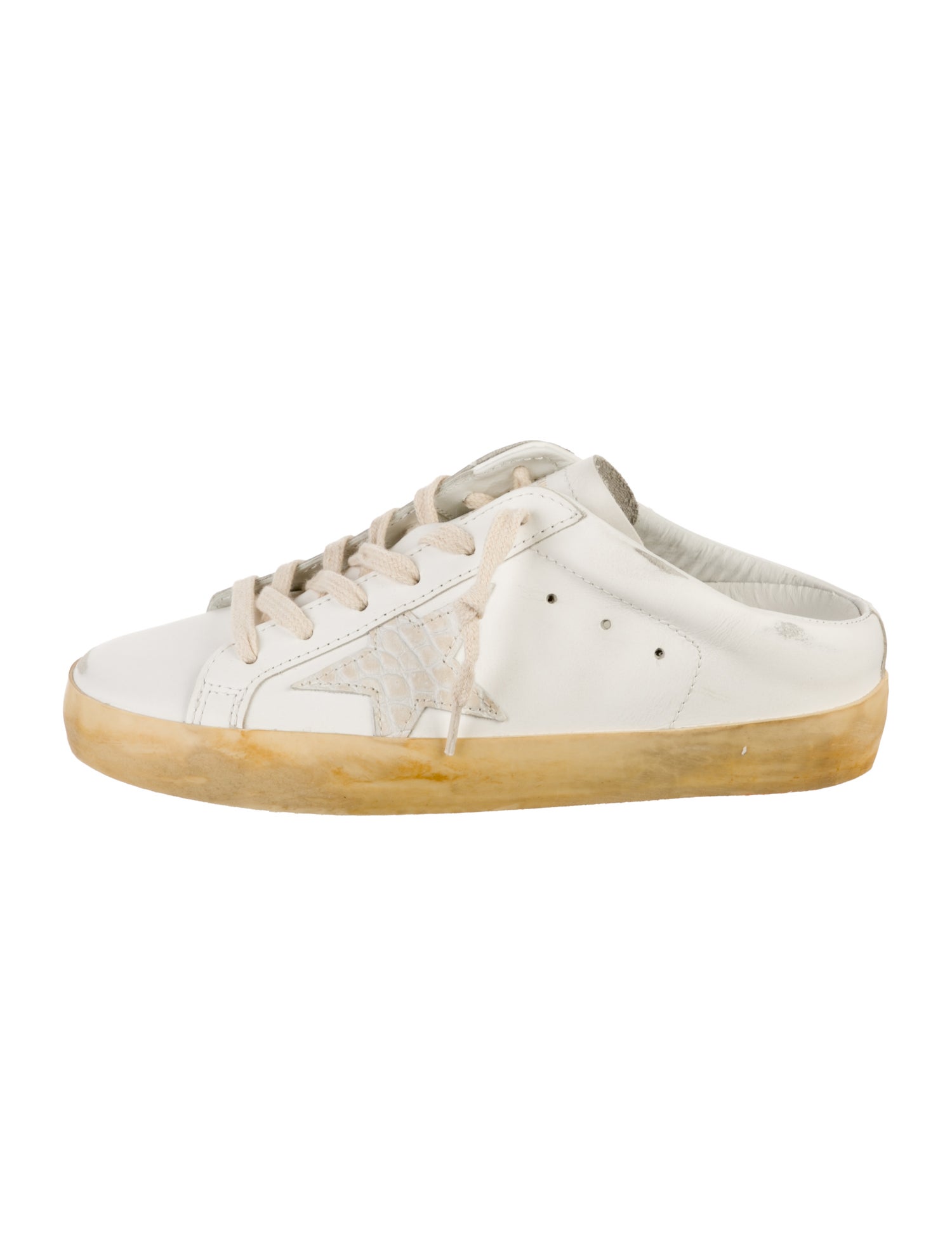 Golden Goose Leather Distressed Accents Sneakers