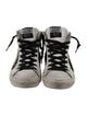 Golden Goose Glitter Colorblock Pattern Wedge Sneakers