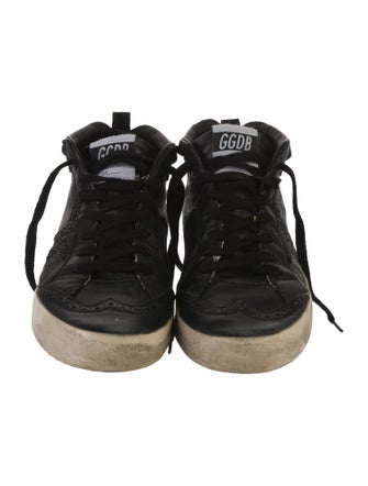 Golden Goose Leather Glitter Accents Sneakers