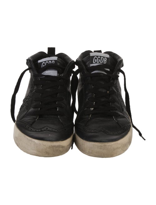 Golden Goose Leather Glitter Accents Sneakers