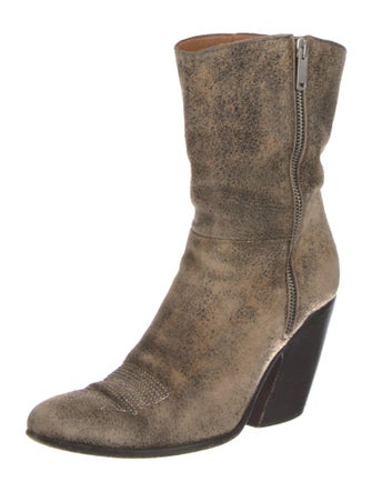 Golden Goose Suede Embroidered Accent Western Boots