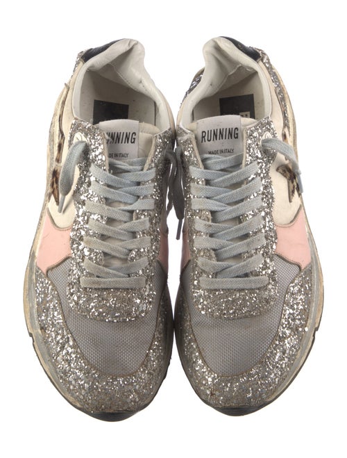 Golden Goose Glitter Colorblock Pattern Athletic Sneakers