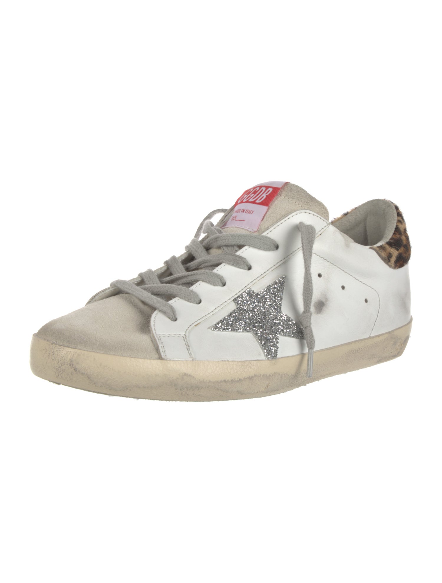 Golden Goose Leather Animal Print Sneakers