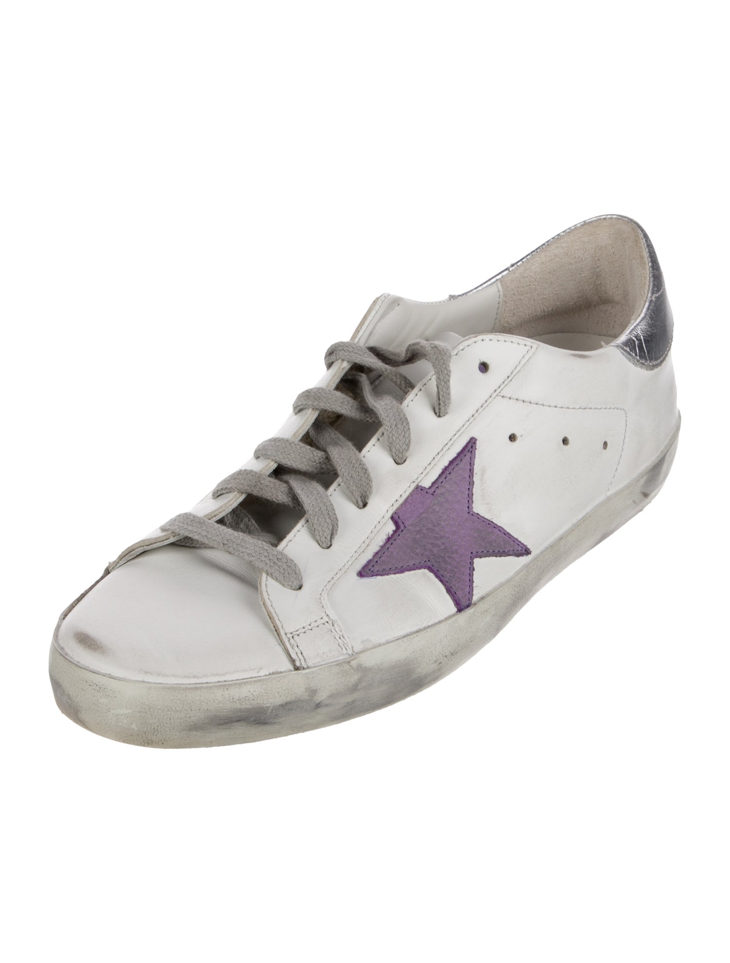 Golden Goose Leather Distressed Accents Sneakers