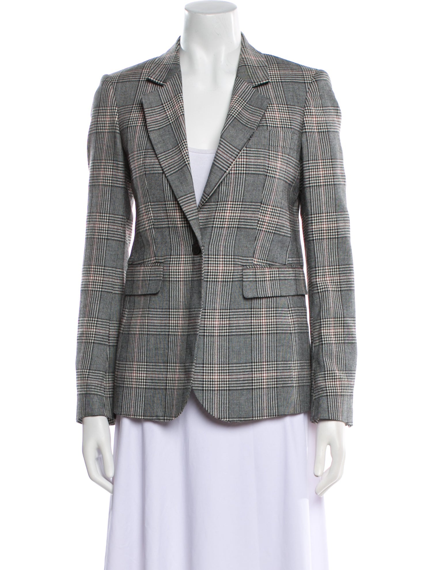 Golden Goose Virgin Wool Plaid Print Blazer