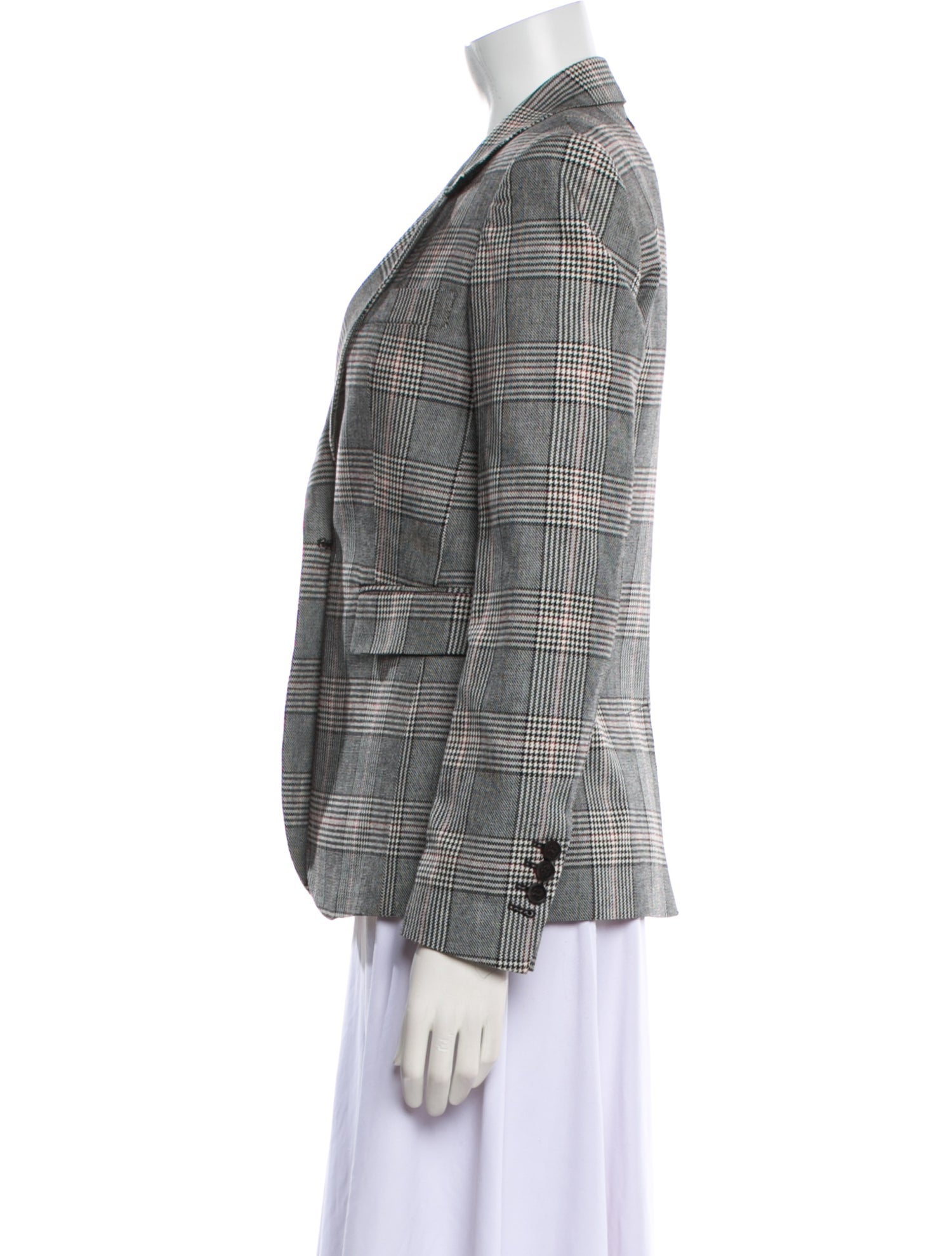 Golden Goose Virgin Wool Plaid Print Blazer