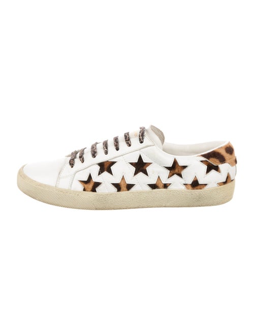 Saint Laurent Leather Animal Print Sneakers
