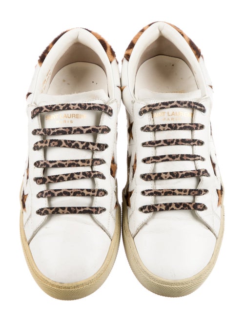 Saint Laurent Leather Animal Print Sneakers