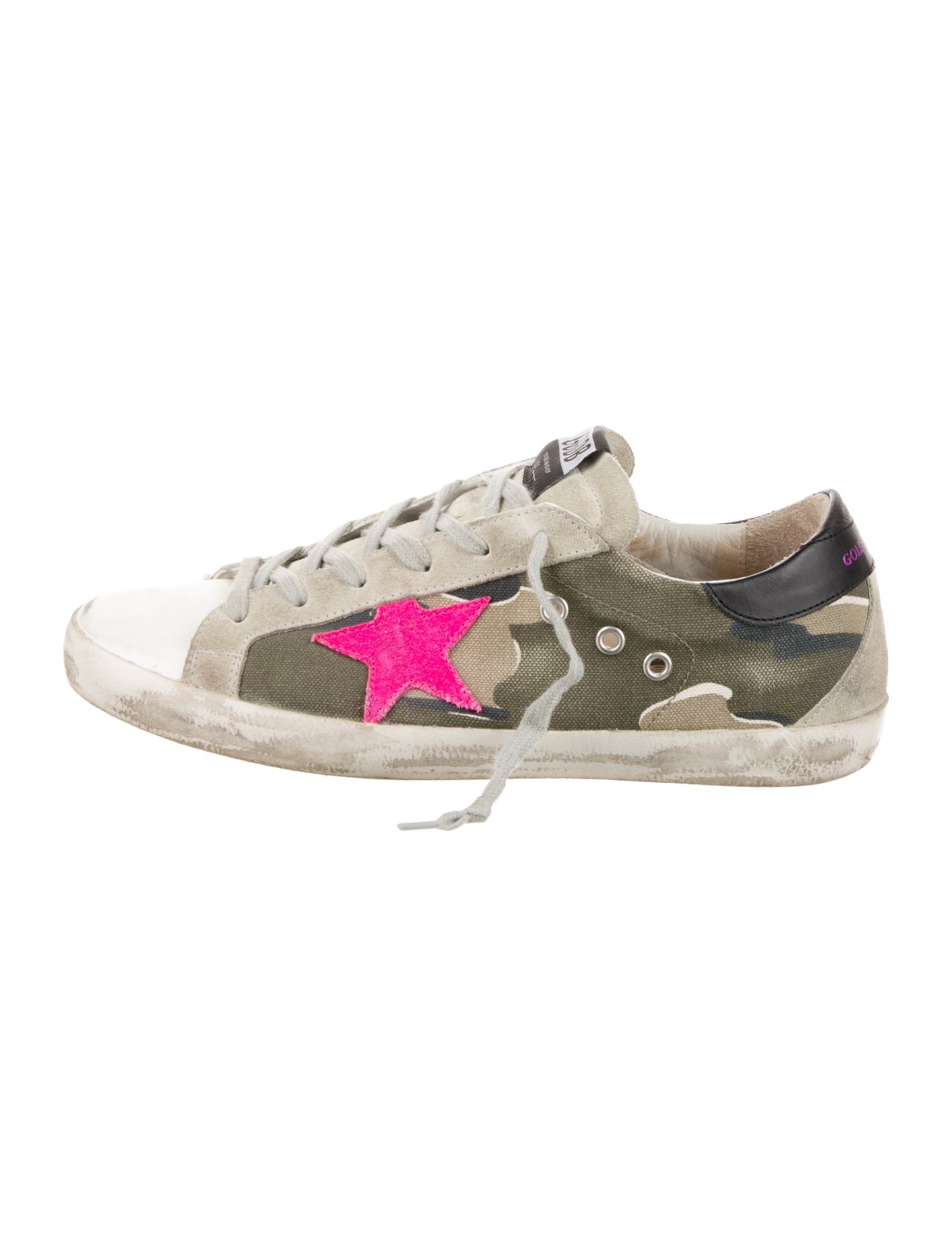 Golden Goose Leather Printed Sneakers