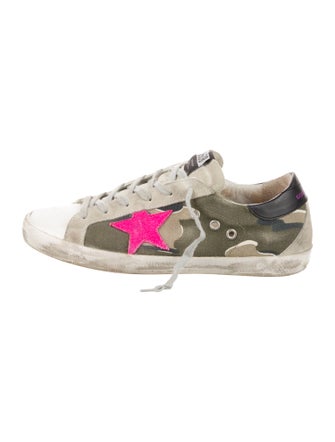 Golden Goose Leather Printed Sneakers