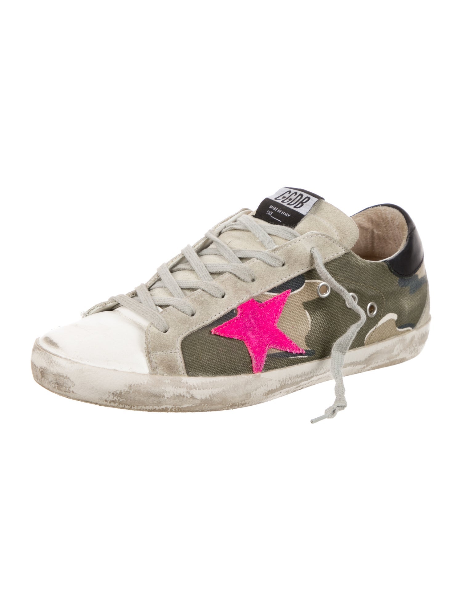 Golden Goose Leather Printed Sneakers
