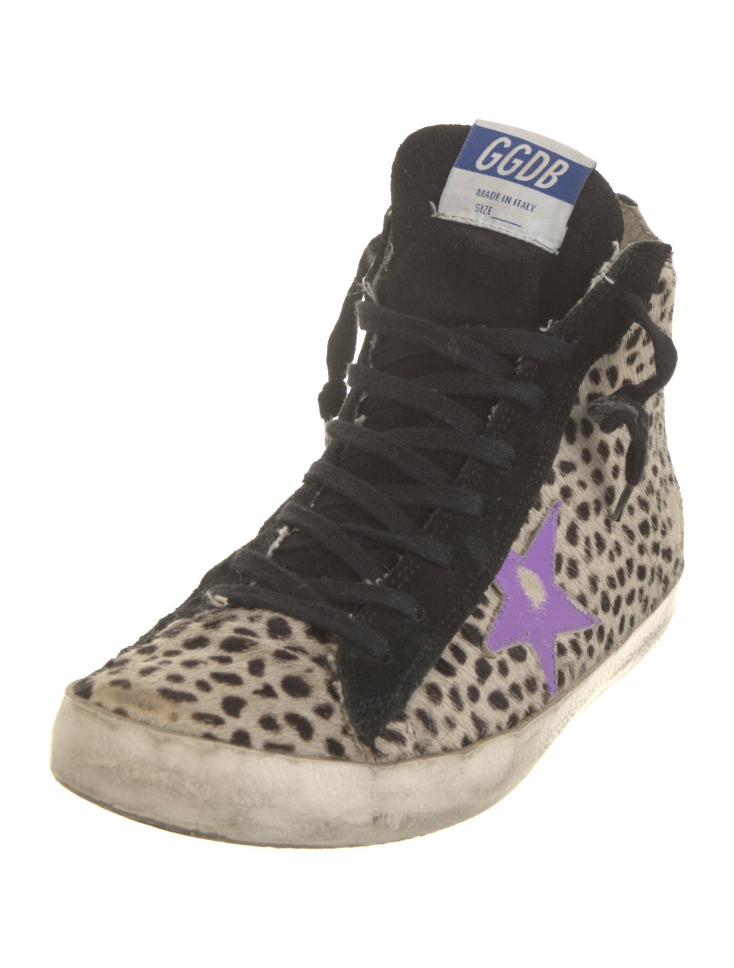 Golden Goose Ponyhair Animal Print Sneakers