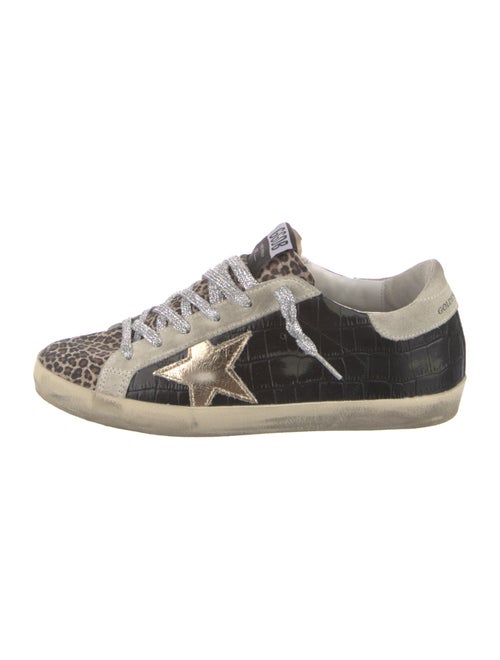 Golden Goose Leather Printed Sneakers