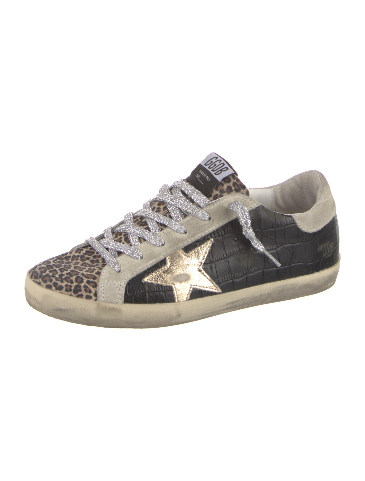 Golden Goose Leather Printed Sneakers