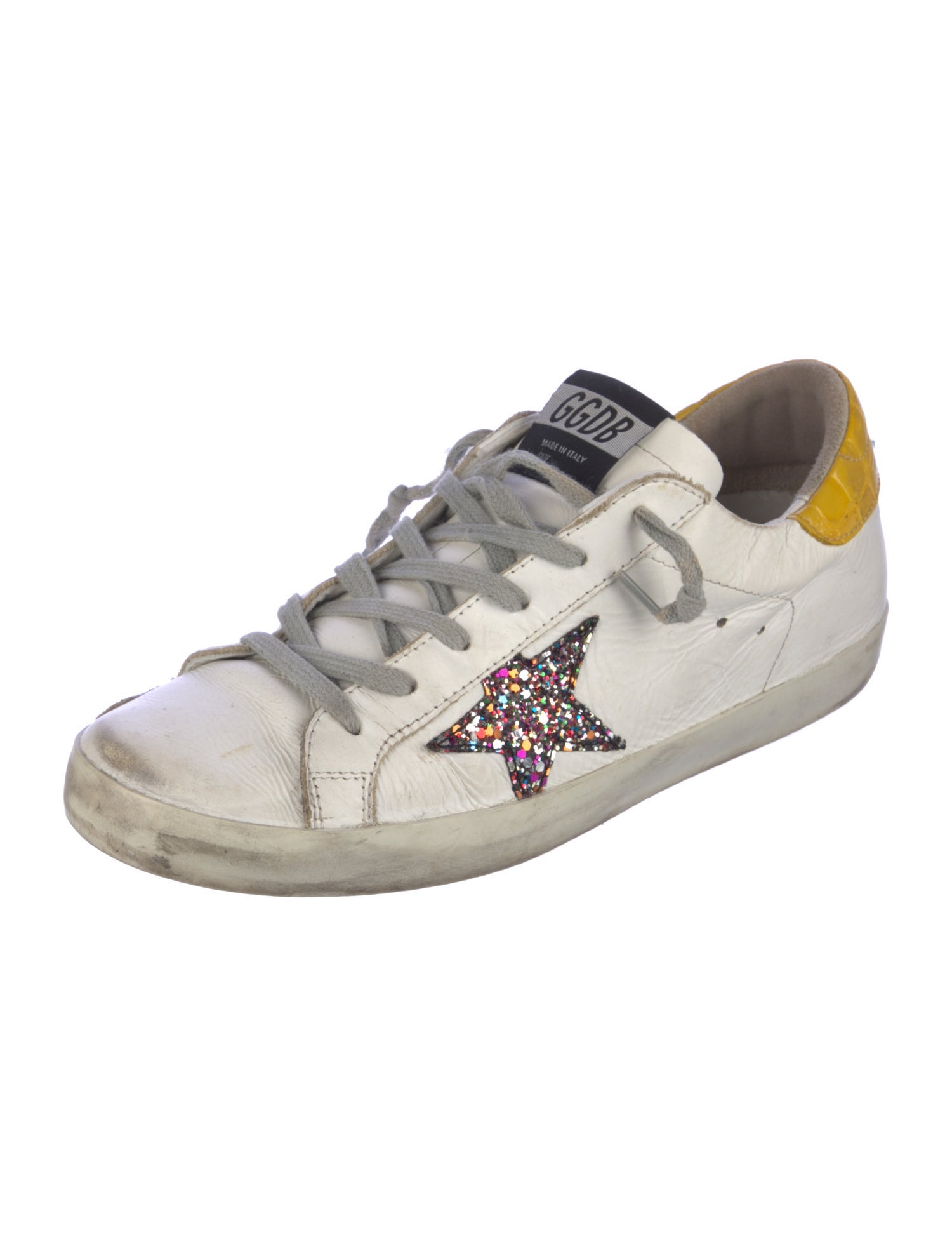 Golden Goose Leather Printed Sneakers