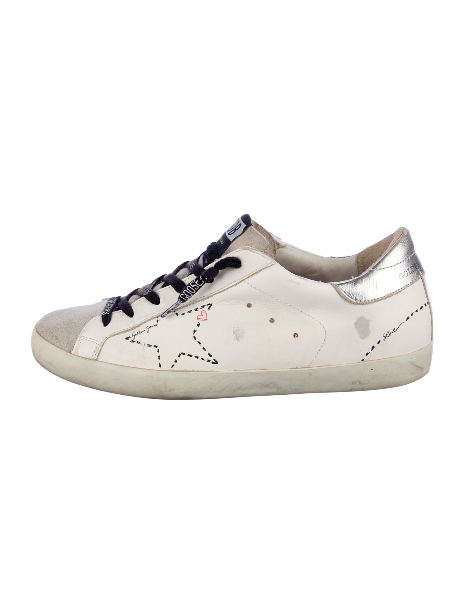 Golden Goose Leather Distressed Accents Sneakers