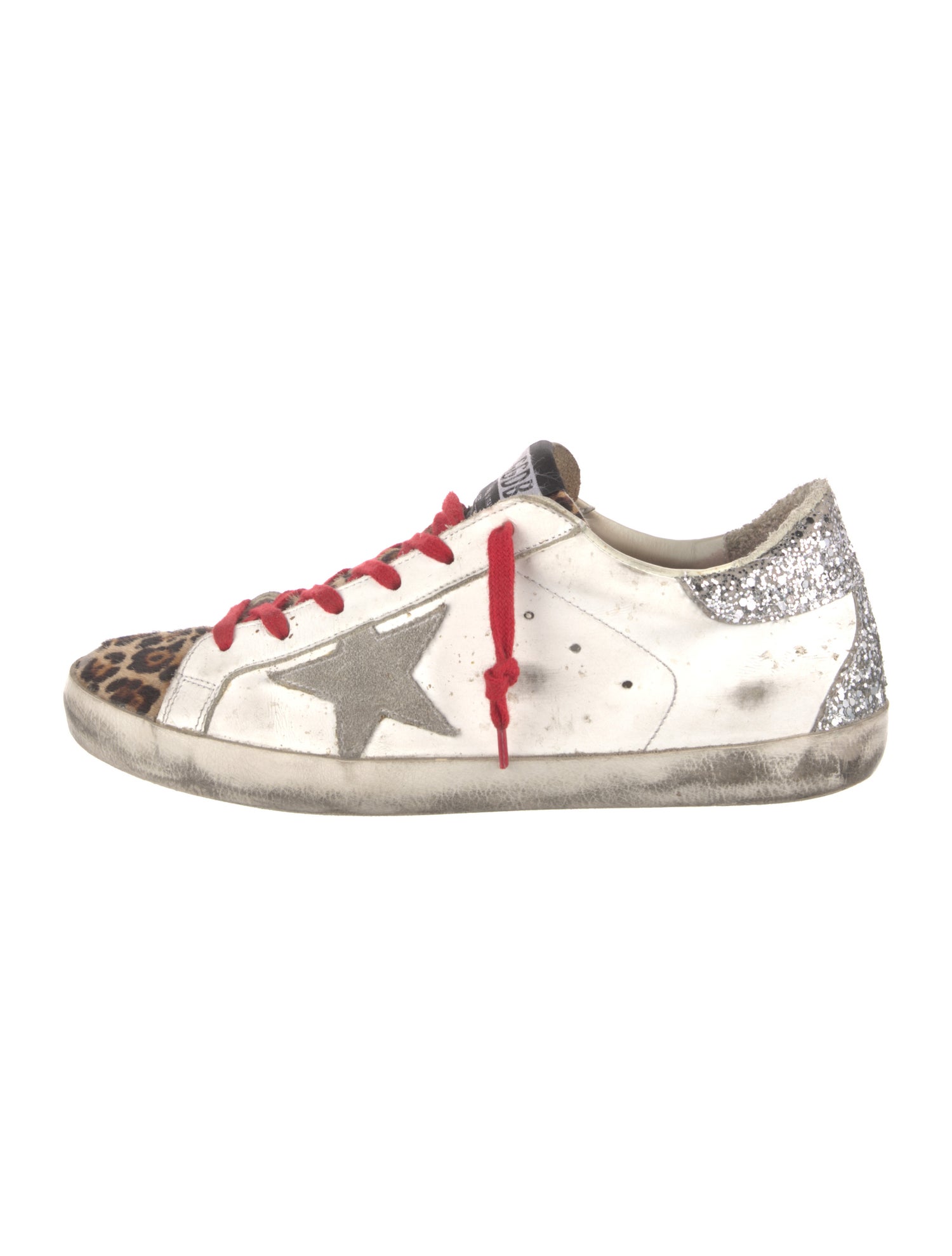 Golden Goose Leather Animal Print Sneakers