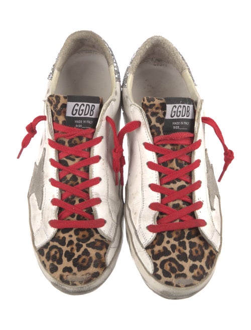 Golden Goose Leather Animal Print Sneakers