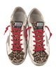 Golden Goose Leather Animal Print Sneakers