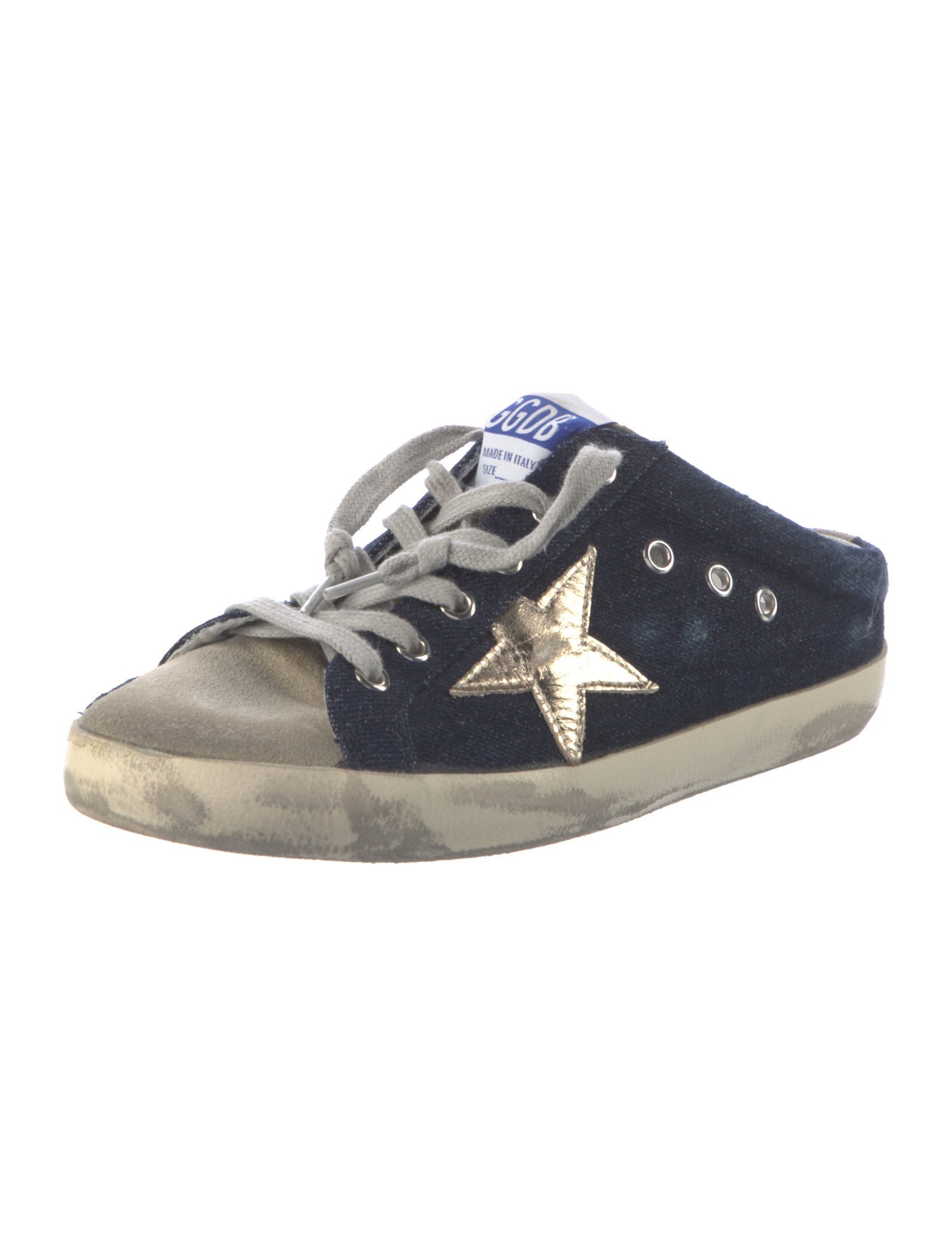 Golden Goose Denim Colorblock Pattern Sneakers w/ Tags