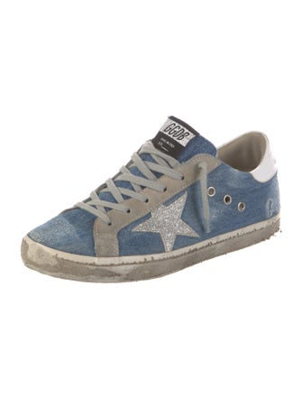 Golden Goose Denim Colorblock Pattern Sneakers