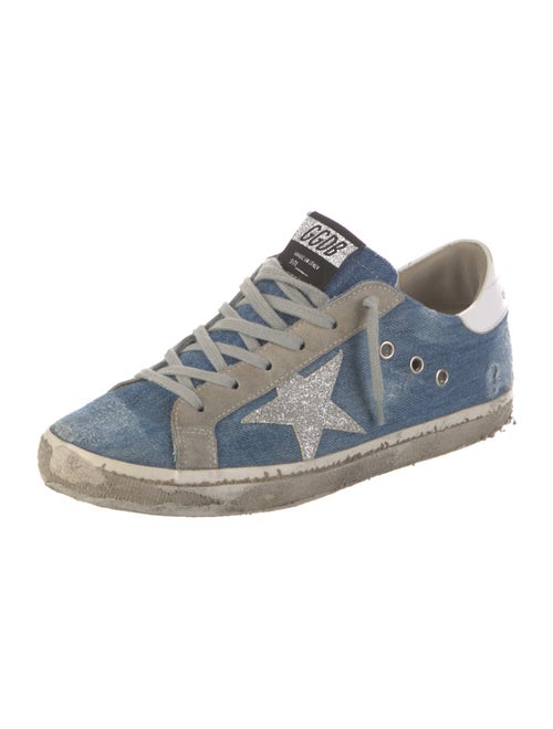 Golden Goose Denim Colorblock Pattern Sneakers